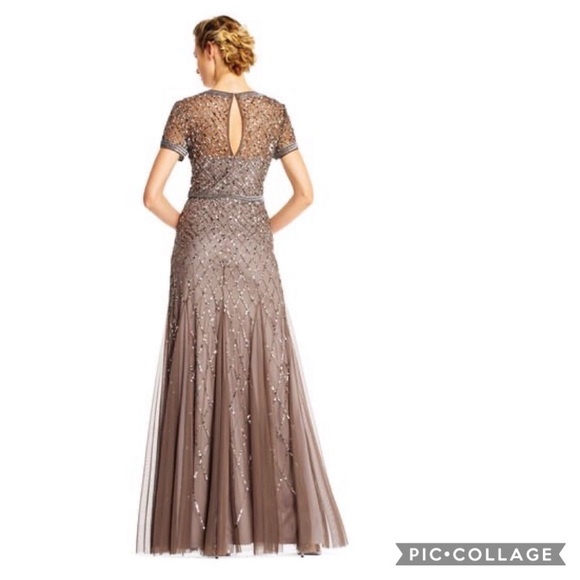 Adrianna Papell short sleeve embellished gown - Picture 8 of 12